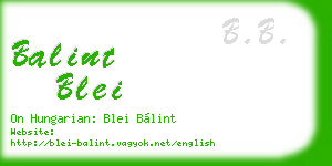 balint blei business card